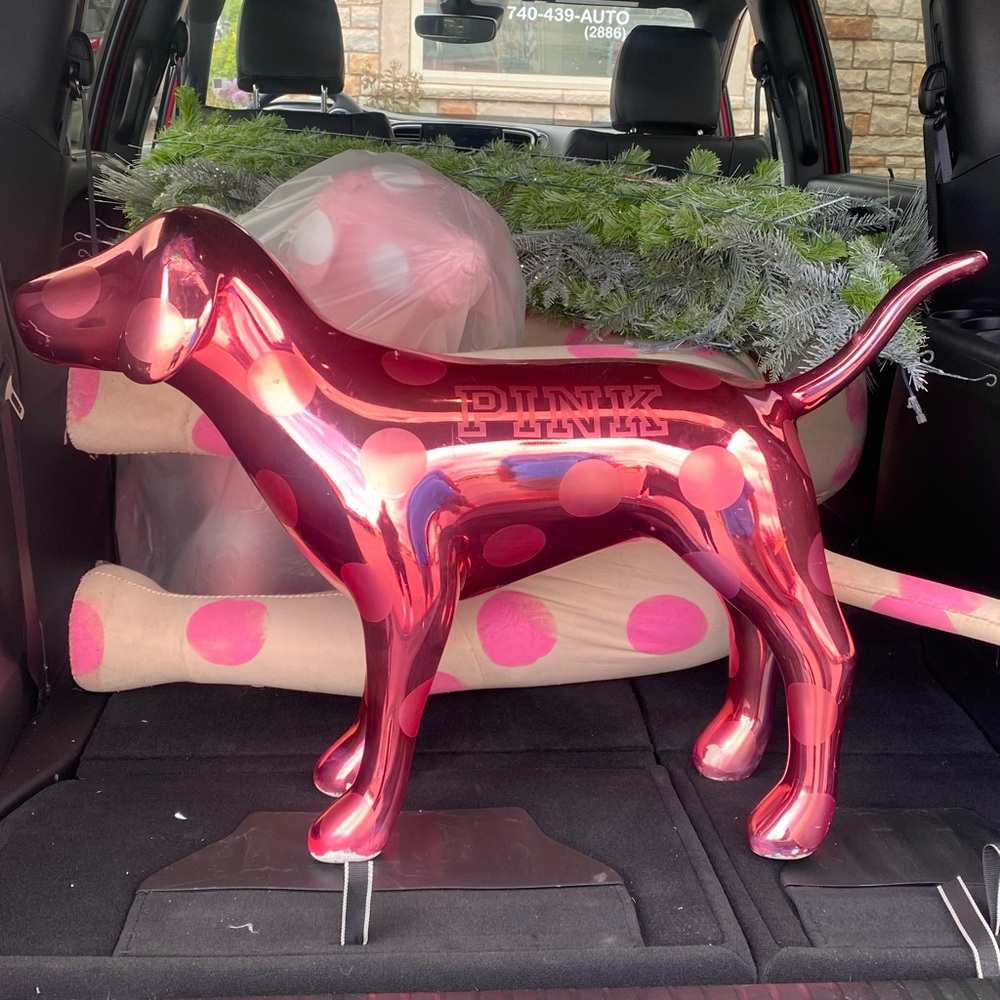 Victoria’s Secret Pink Metallic Dog display